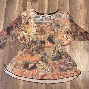 Cactus Multicolor Graphic Top